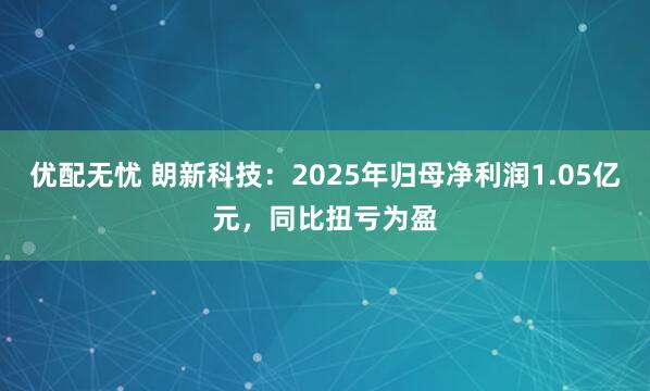 优配无忧 朗新科技：2025年归母净利润1.05亿元，同比扭亏为盈